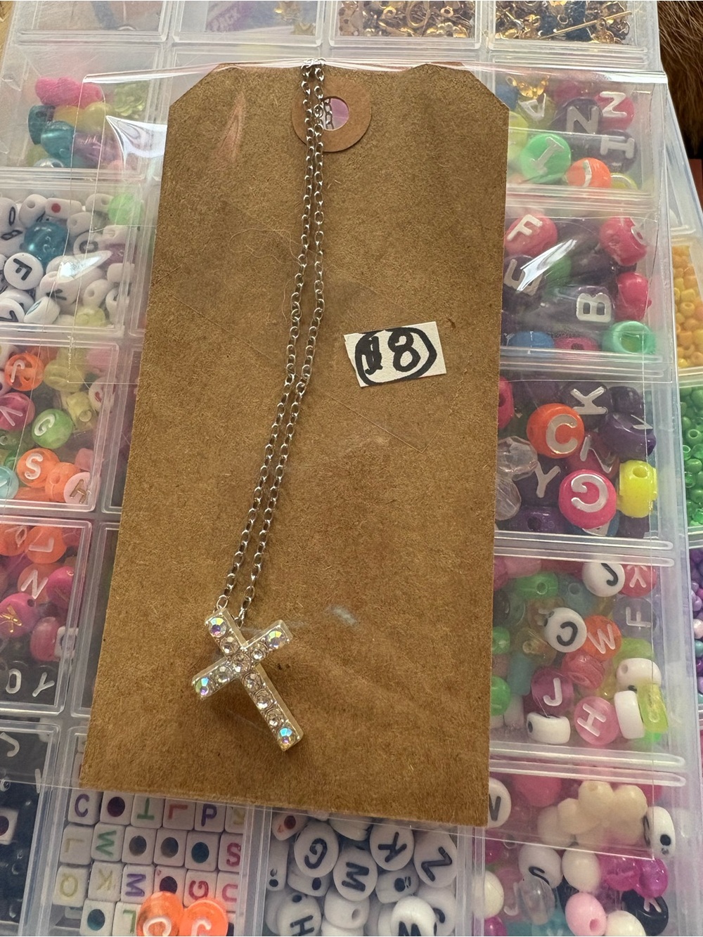 Sparkling Cross Pendant Necklace - Silver